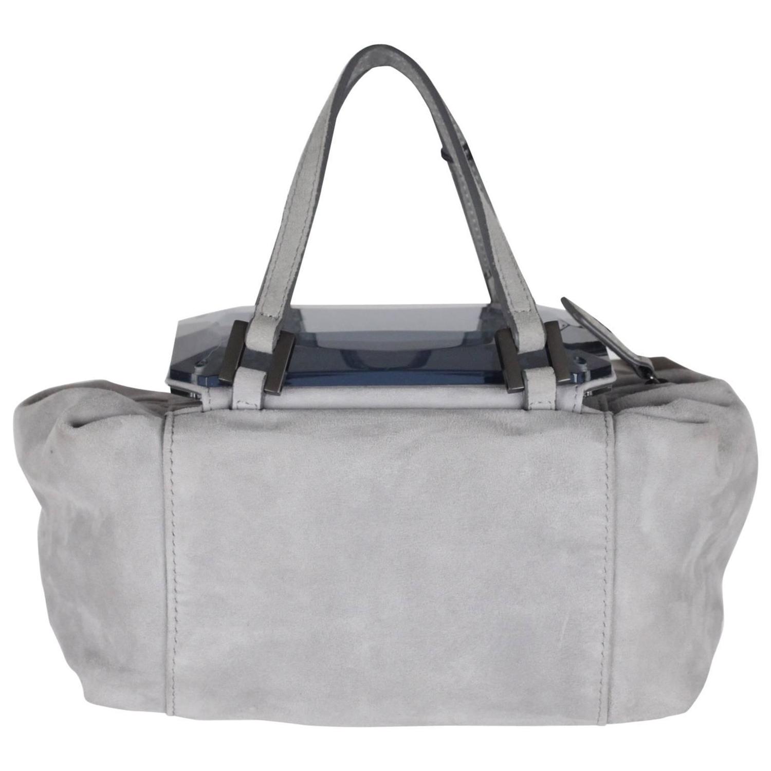 grey suede bag