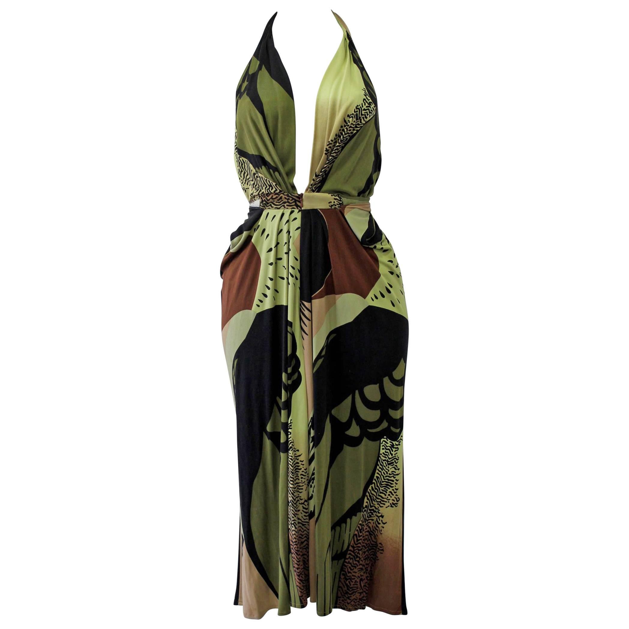 Interesting ISSA Mid-Length Multi-Coloured Silk Wrap Dress For Sale