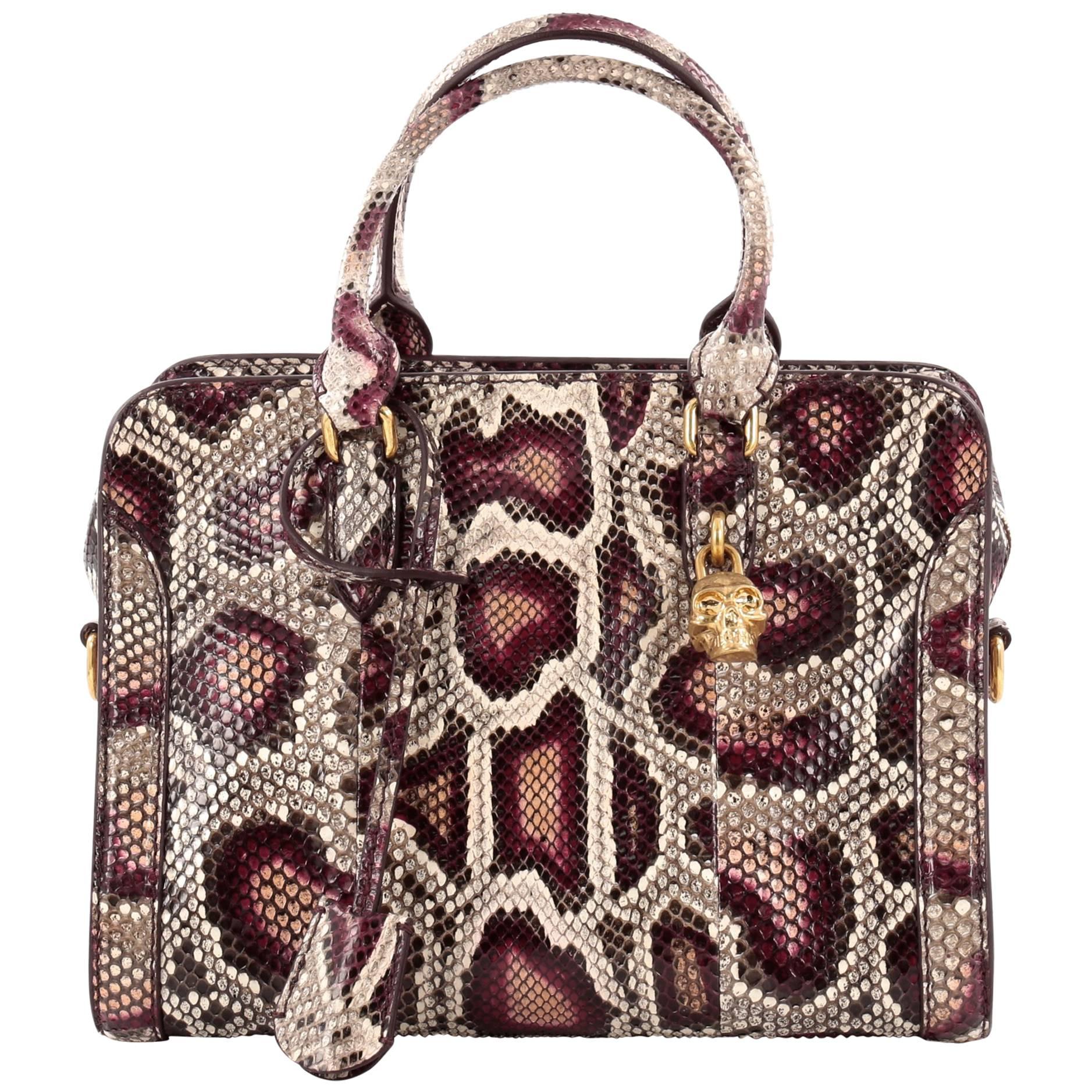 Alexander McQueen Padlock Zip Around Tote Python Medium