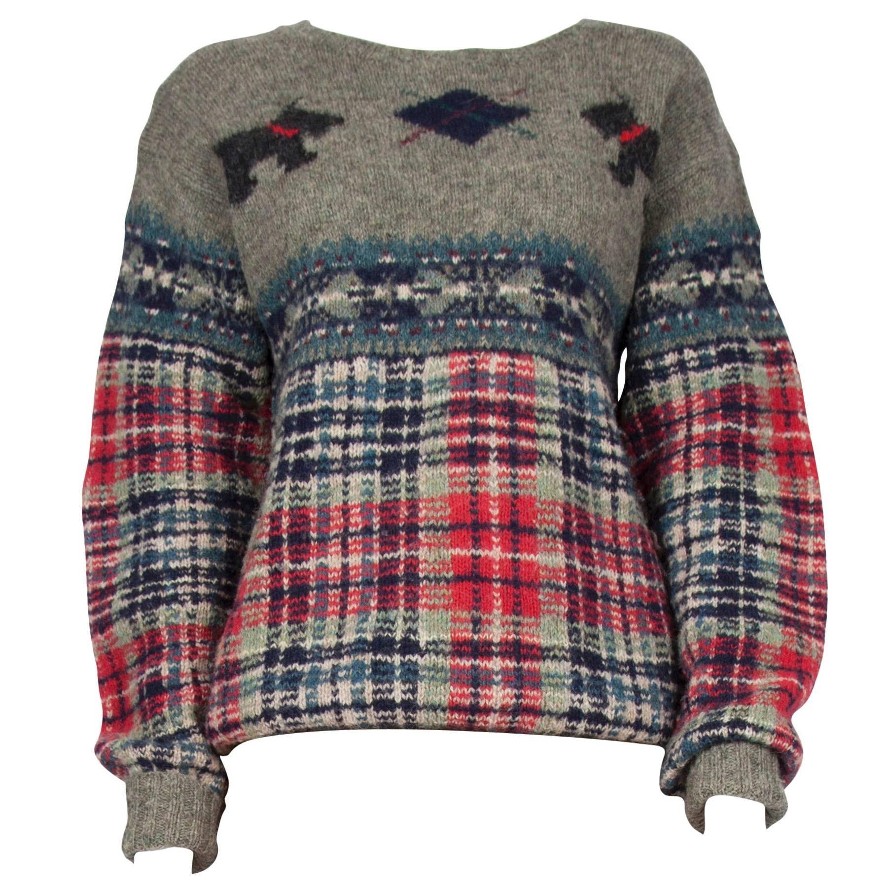 Ralph Lauren Scottie Motif Sweater For Sale
