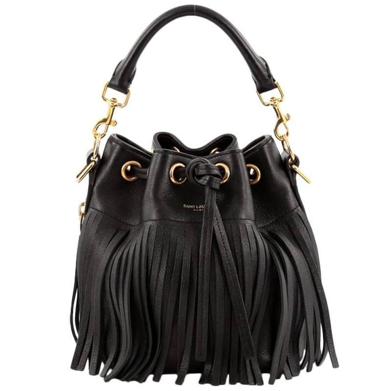 Women's Small Fringe Bucket Bag