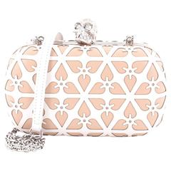 Alexander McQueen Skull Box Clutch Laser Cut Leather Small at 1stDibs