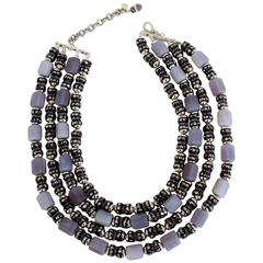 Francoise Montague One of a Kind Vintage Glass and Crystal Bead "Lulu" Necklace
