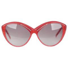 YVES SAINT LAURENT Vintage MINT RED Sunglasses 8703 P72 w/Rhinestones 12
