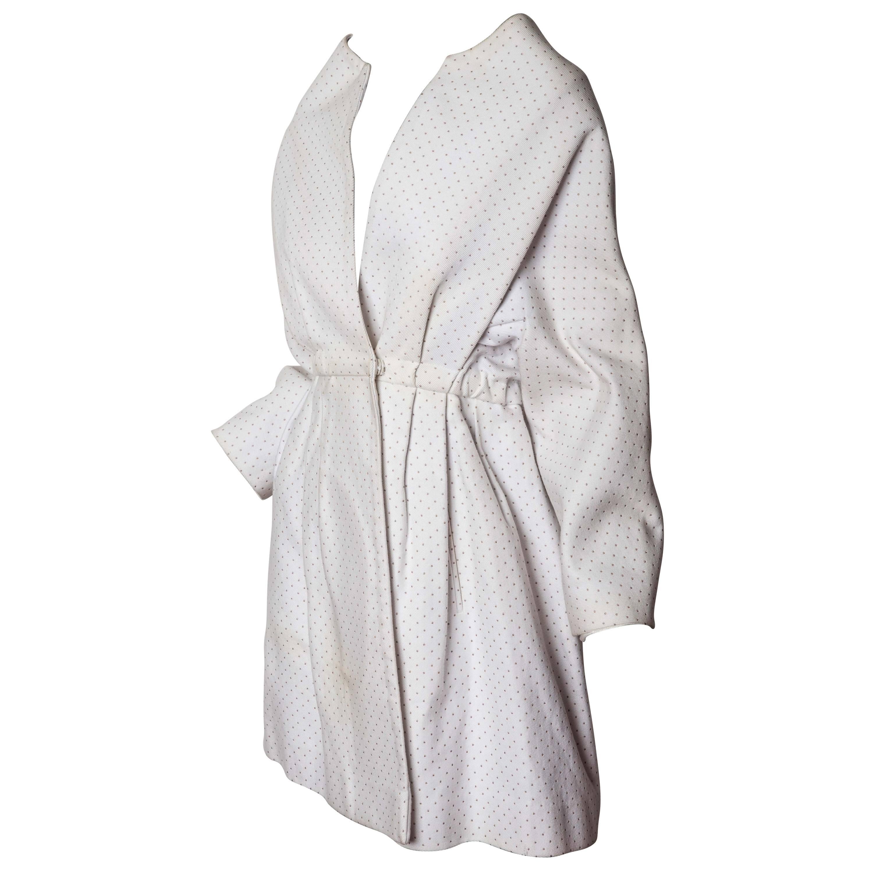 Vintage Nina Ricci White Sculptural Coat - Small