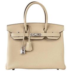 HERMES BIRKIN 30 Bag Neutral Perfection Trench Palladium Hardware 5
