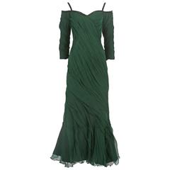 Antony Price bias cut chiffon evening gown, circa 1980s