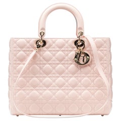 Lady Dior Tote Bag Large Light Pink Christian Dior