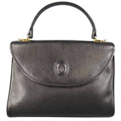 Vintage MARK CROSS Black Pebbled Leather Gold Hardware Murphy Satchel Handbag