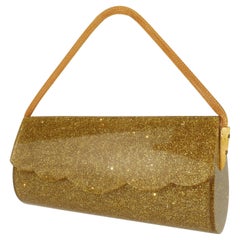Gold Glitter Lucite Evening Handbag, 1950’s