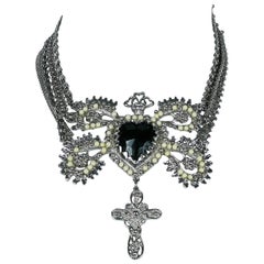 Christian Lacroix Vintage Ex Voto Sacred Heart Necklace