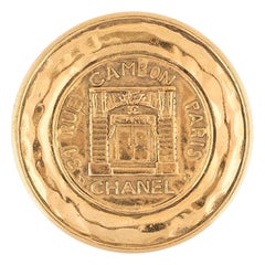 Chanel Large Gold Tone Rue Cambon Brooch