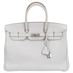 HERMES Ostrich Birkin 25 Gris Perle 1291156