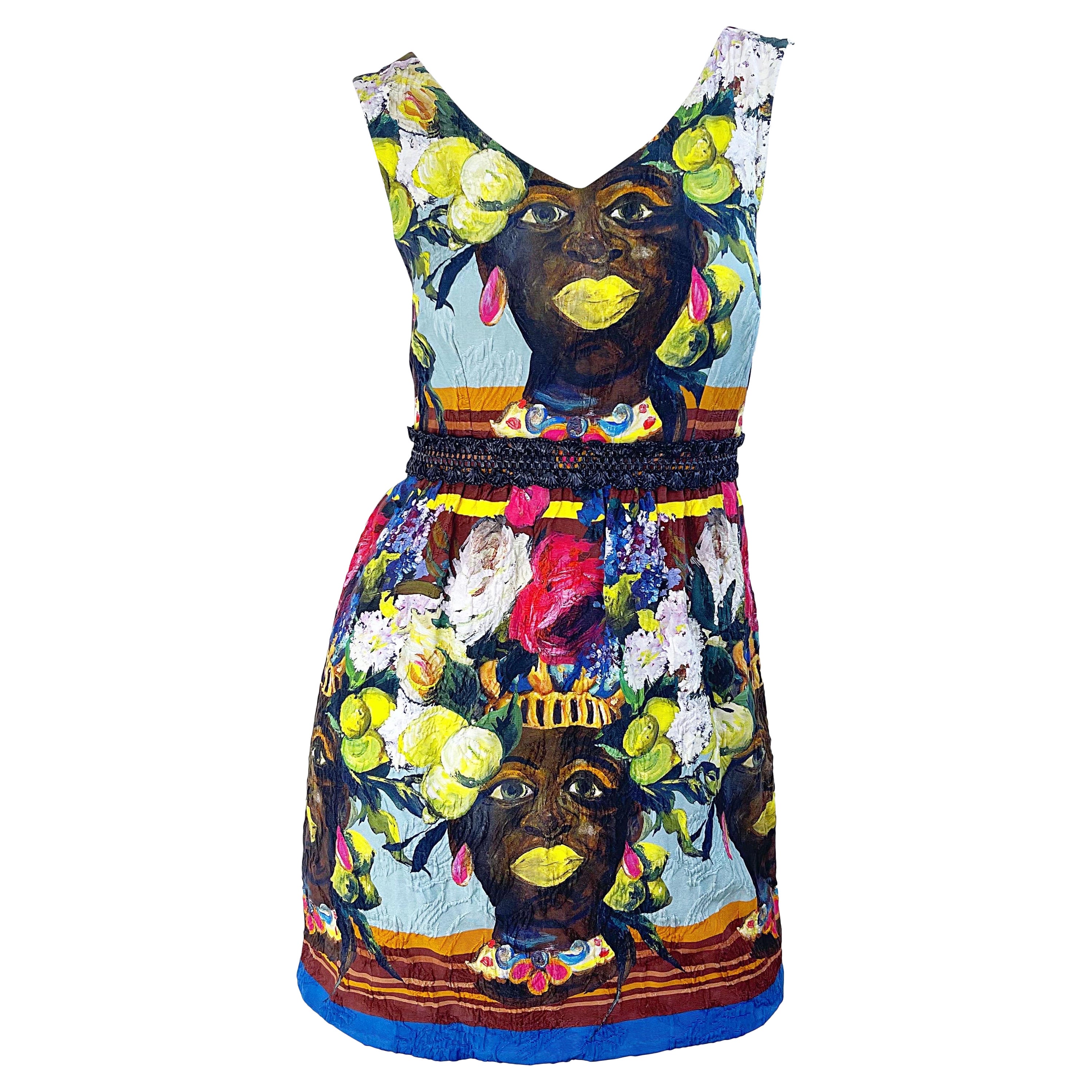 Robe Testa Di Moro mauresque sicilienne du défilé Dolce & Gabbana printemps 2013 taille 36 en vente