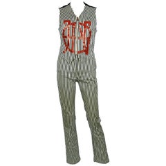 Jean Paul Gaultier Vintage 1990s Striped Vest and Trouser Set