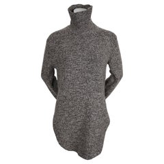 CELINE by PHOEBE PHILO oversized grey turtleneck sweater with curved hem