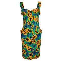 Yves Saint Laurent Multi-Color Floral Cotton Summer Dress 1
