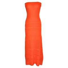 Vintage Multi-Woven Fully Lined Tangerine Strapless Dress/ Maxi Skirt