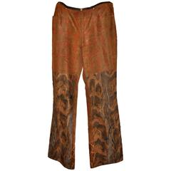 Vintage Granfranco Ferre Men's Multi-Color Faux Fur Jean-Style Trousers