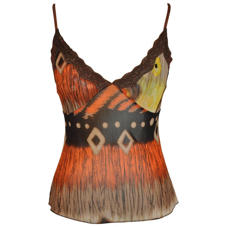 Multi-Color Accented with Lace Netted Top at 1stDibs