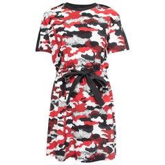 Louis Vuitton Black/Red Printed Silk & Cotton Tie Front Dress