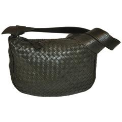 Bottega Veneta Signature Olive Green Lambskin Woven Shoulder Bag