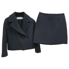 Dior Wool Black Jacket Skirt Suit