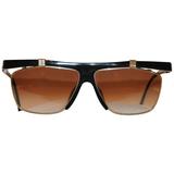 Occhiali da sole Christian Dior in lucite nera spessa con hardware oro inciso