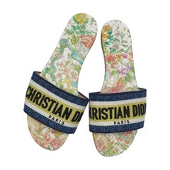 DIOR Dway Bestickte Multicolor Slides Pantoletten Sandalen