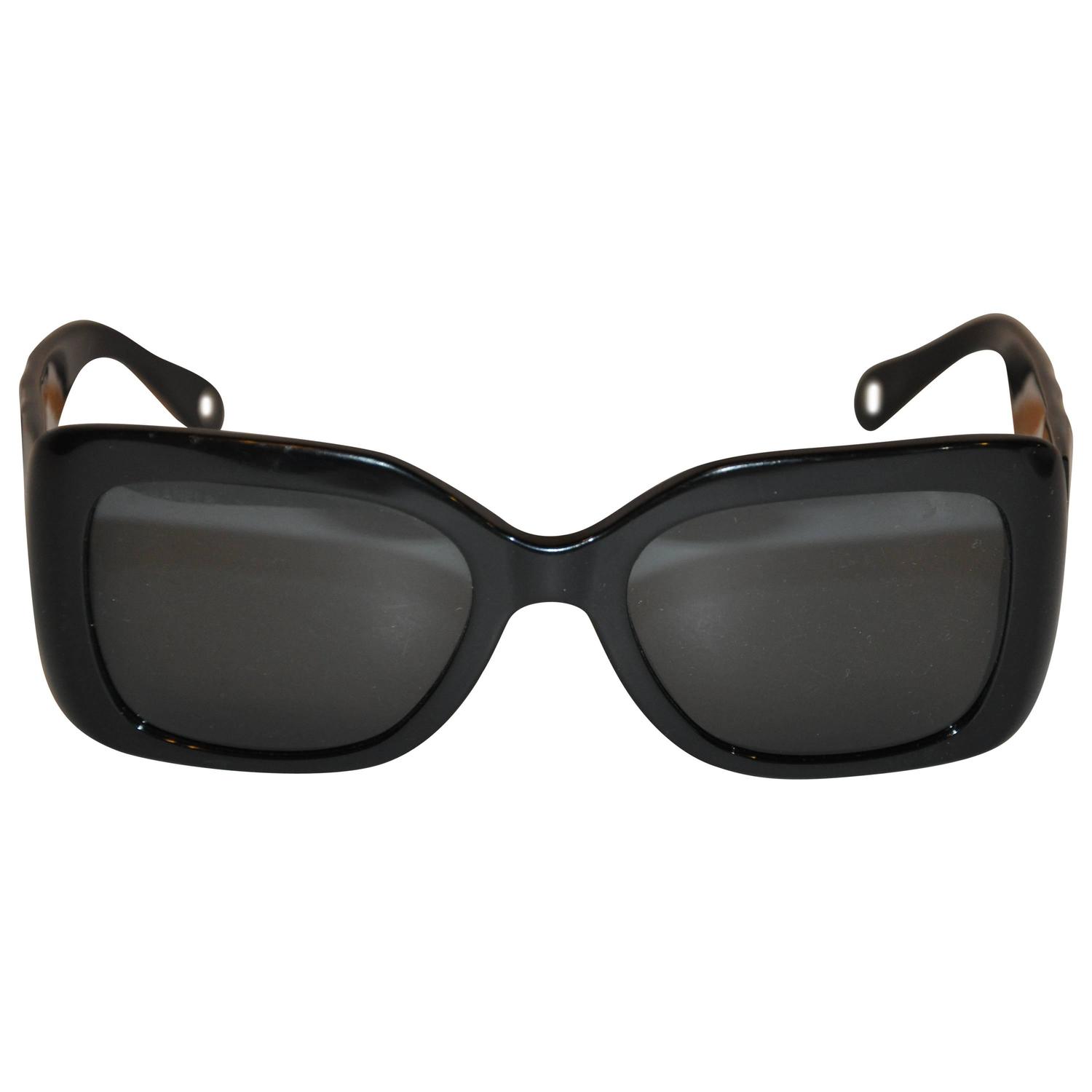 Chanel Thick Black Lucite with "Quilted" Arms Sunglasses at 1stDibs |  sunglasses with thick sides, chanel sunglasses quilted sides, sunglasses  with thick arms