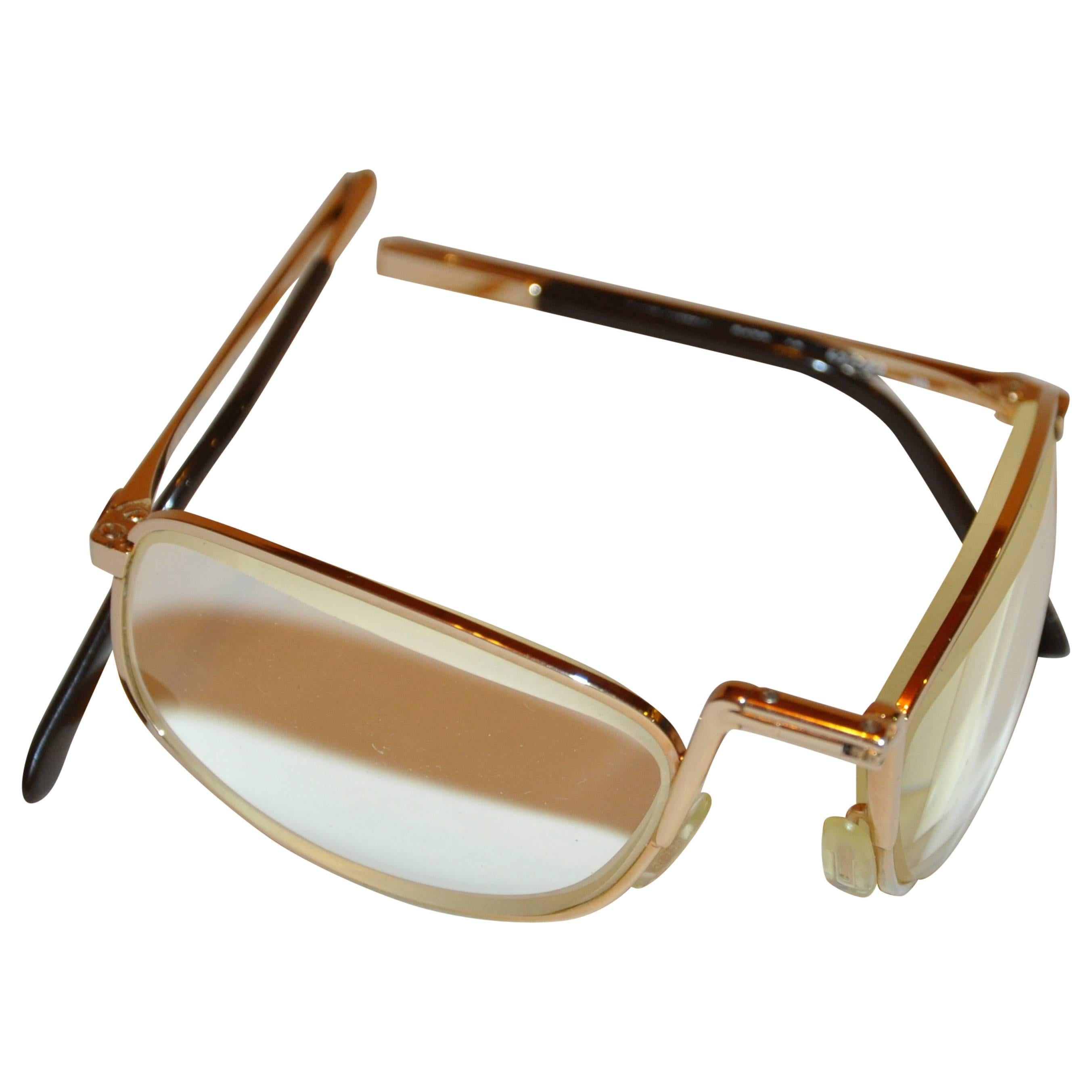 Christian Dior Faltbare Brillen mit goldenem Hardware-Rahmen