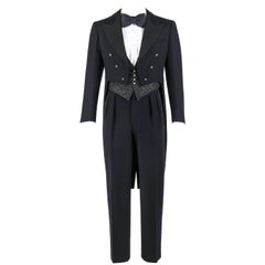 Vintage MORITZ & WINTER c.1932 3 Piece Formal Tailcoat Wool Silk Evening Suit Tuxedo