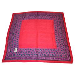 Sciarpa in Crepe di Chine Multi Fucsia, Viola, Nero e Crema di Yves Saint Laurent