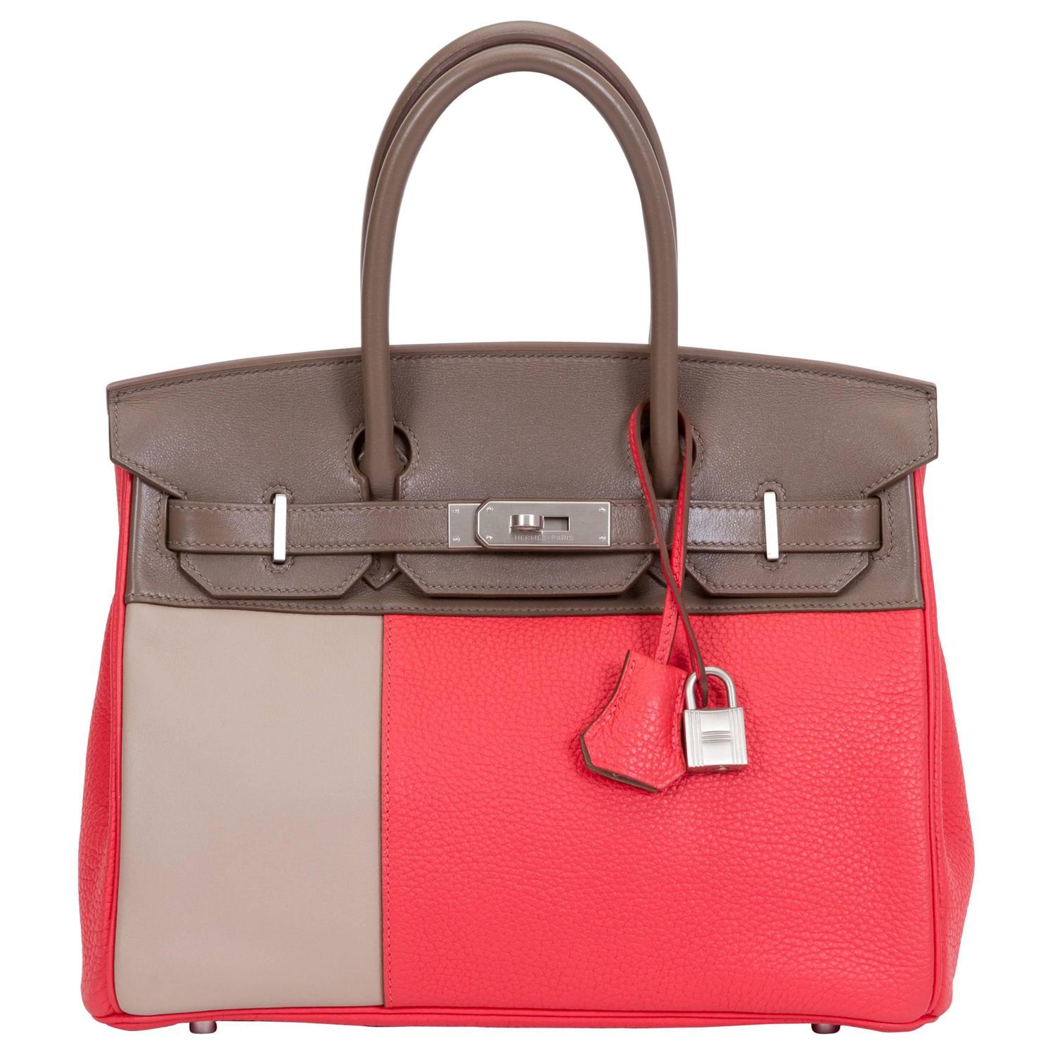 Hermès Limited Edition Birkin 30cm Tricolor Bag For Sale at 1stdibs