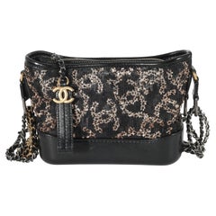 Chanel Schwarz Rosa CC Pailletten Mini Gabrielle Hobo mit Pailletten