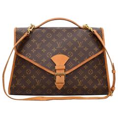 Louis Vuitton Beverly MM Monogram Canvas Briefcase Handbag + Strap