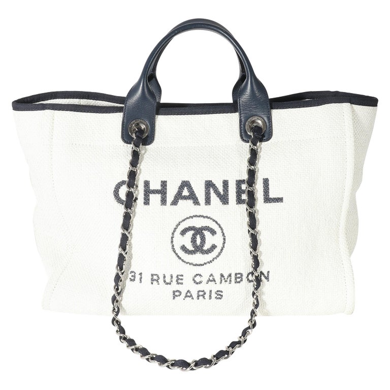 Chanel Large Deauville - 4 For Sale on 1stDibs  chanel deauville large, chanel  deauville tote large, chanel large deauville tote
