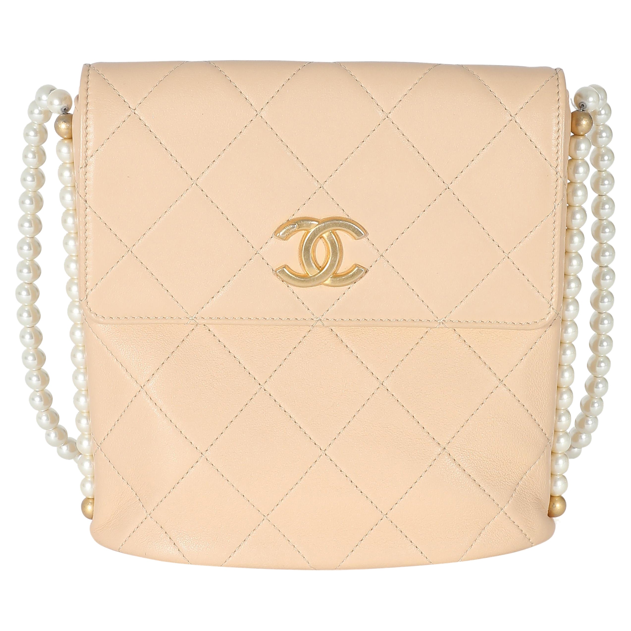 chanel wallet on chain pearl