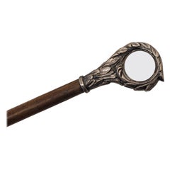 French Cane and magnifying glass in silver and good