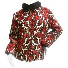 1960s Brocade Cut Velvet Zippered Jacket 