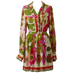 Vintage 1970s EMILIO PUCCI Silk Suit Dress