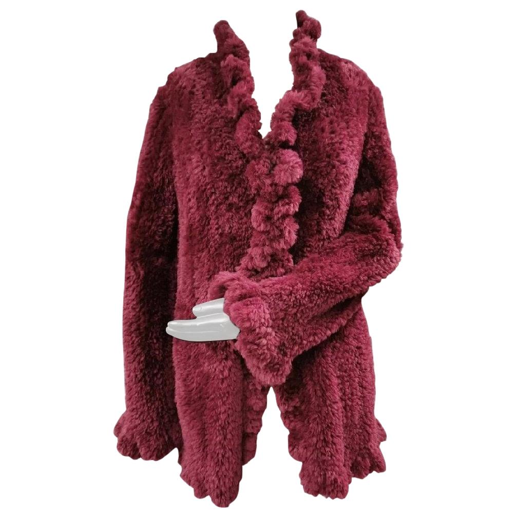 Bisang Couture Knitted Sheared Beaver Fur Cardigan (Size 14 - Large) coat