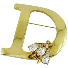 Christian Dior Vintage Massive D with Bee Brooch