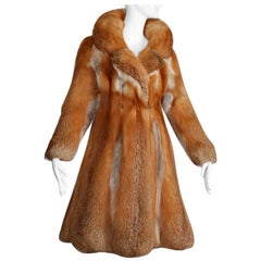 1970s Vintage Red Fox Fur Coat