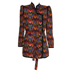 Yves Saint Laurent Belted Braided Trim Jacket, Fall-Winter 1980-1981