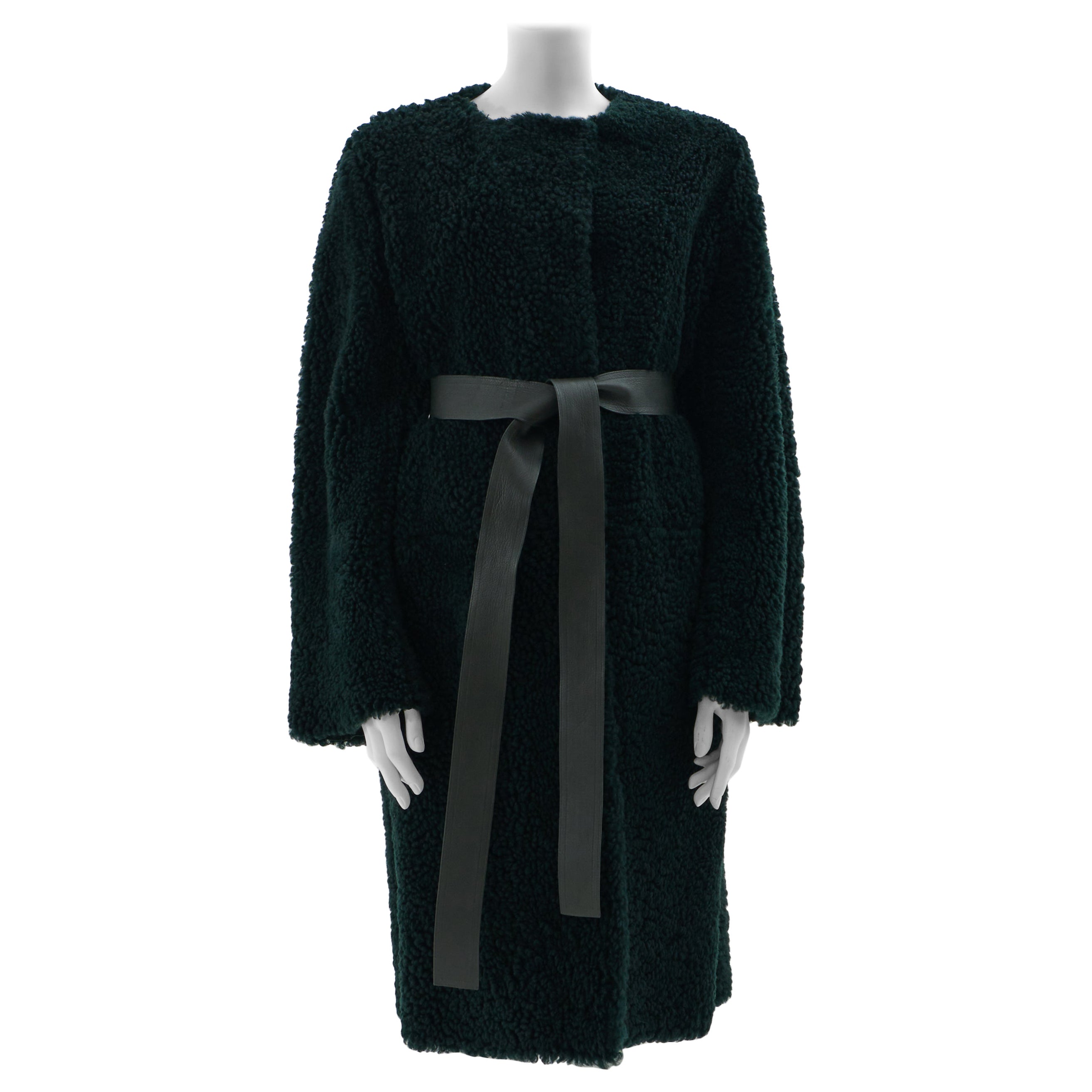 Céline by Phoebe Philo F/W 2016 Green natural sheepskin coat