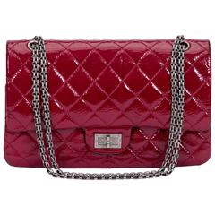Chanel Burgundy Patent Jumbo Bag 6
