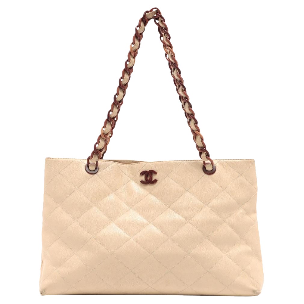 CHANEL Wild Stitch Matelasse Tote Bag Lamb Skin White CC Auth