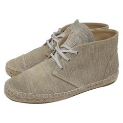 Chanel CC Linen & Canvas Espadrilles