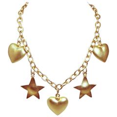 Vintage Stars & Hearts Charm Necklace